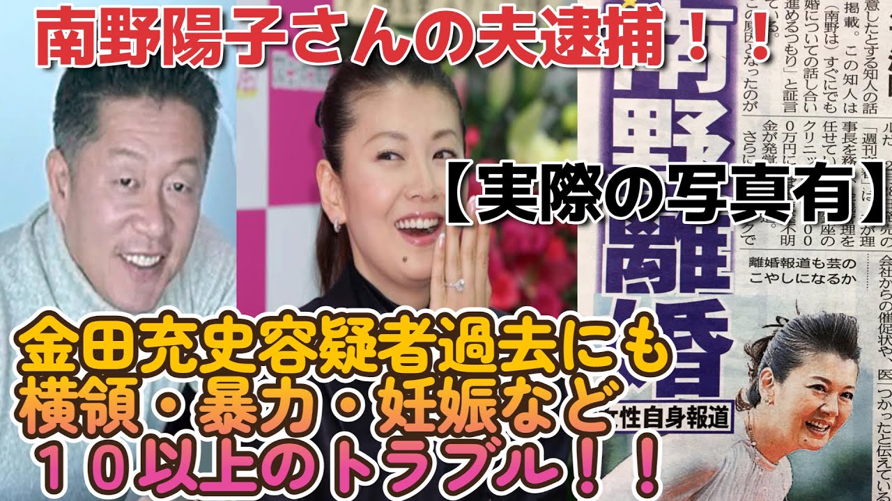 南野陽子さんの夫逮捕【実際の写真】過去にも10回以上のトラブル！！【横領・妊娠・暴力】がヤバい、、